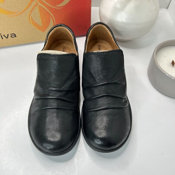 Comfortiva Florian Slip On Leather Clog Round Toe Black CT0019001 Women 6.5M NWB - Picture 4 of 11